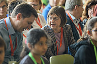 Gesundheitministerin Nonnemacher im Gespräch mit Stefan Pospiech, Geschäftsführer von Gesundheit Berlin-Brandenburg e.V.